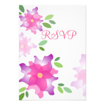 Tarjeta rosada de RSVP de las azaleas estilizadas Anuncio Personalizado