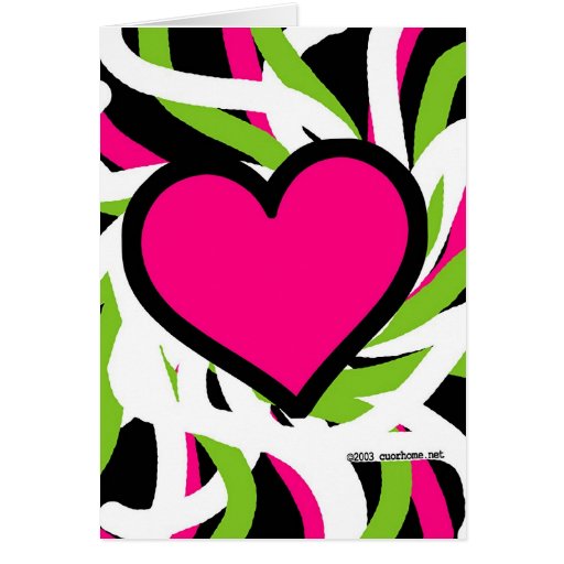 Tarjeta rosada del corazón de la pintada