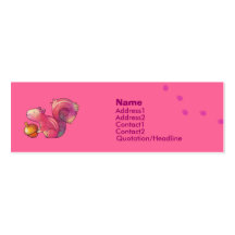 Tarjeta rosada del perfil de la ardilla plantilla de tarjeta de negocio