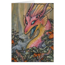 Tarjeta rosada enojada del wyvern