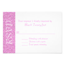 Tarjeta rosada y blanca de uso múltiple de RSVP de invitaciones