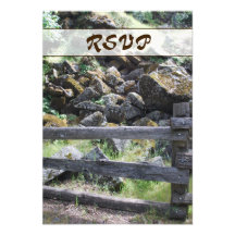 Tarjeta rústica de RSVP de la cerca del país Anuncio Personalizado