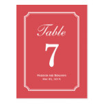 Tarjeta simplemente elegante del número de la tabl tarjetas postales