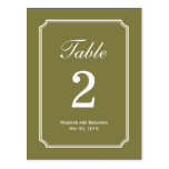 Tarjeta simplemente elegante del número de la tabl tarjetas postales