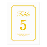 Tarjeta simplemente elegante del número de la tabl tarjetas postales