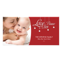 Tarjeta superior colgante de la foto del ornamento tarjetas fotograficas personalizadas