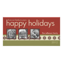Tarjeta triple de la foto del navidad de la famili tarjetas con fotos personalizadas