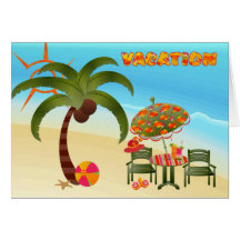 Tarjeta tropical de la playa