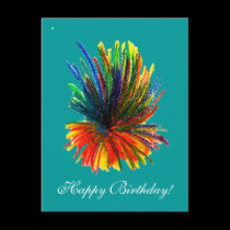 Tarjeta tropical del feliz cumpleaños de la flor tarjetas postales