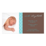 Tarjeta-turq floral dulce de la foto de la invitac tarjetas fotográficas personalizadas