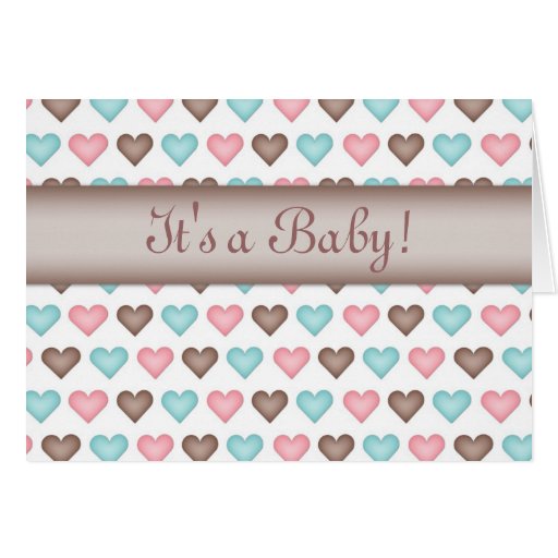 Tarjeta unisex de los corazones del bebé