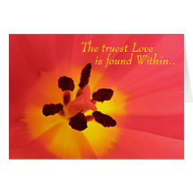 Tarjeta verdadera del tulipán del amor