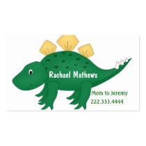Tarjeta verde de la mamá del dinosaurio del dibujo tarjetas de negocio