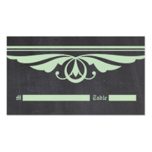 Tarjeta verde del lugar de la pizarra de Deco Tarjetas De Visita