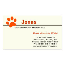 Tarjeta veterinaria de la empresa de servicios del plantilla de tarjeta personal