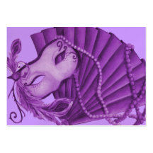 Tarjeta violeta de la respuesta de la mascarada plantilla de tarjeta personal