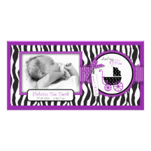 Tarjeta violeta elegante de la foto del boutique tarjeta con foto personalizada