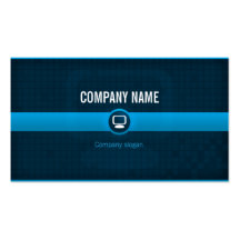 Tarjeta visita - Profesional informático azul v1 Plantillas De Tarjetas De Visita