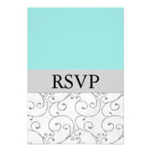 Tarjetas azules de plata de la respuesta de RSVP q Comunicados Personales