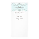 Tarjetas azules del menú del boda del vintage lonas