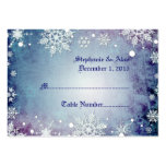Tarjetas azules hivernales del lugar del boda tarjeta de negocio