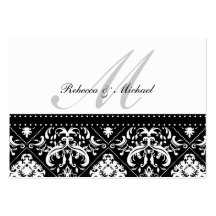 Tarjetas blancos y negros de RSVP del monograma de Plantillas De Tarjetas Personales