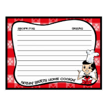 Tarjetas caseras de la receta de Cookin Postales