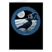 Tarjetas célticas de la luna, del cuervo y del dol