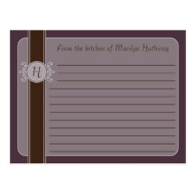 Tarjetas clásicas de la receta de la cosecha del c postal