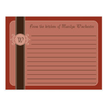Tarjetas clásicas de la receta de la cosecha del c postales
