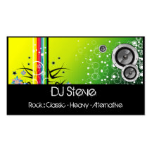 Tarjetas coloridas de la industria musical de DJ d Tarjeta Personal