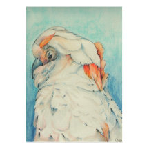 Tarjetas con cresta de color salmón del Cockatoo A Tarjetas De Visita