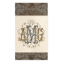 Tarjetas cones monograma barrocas Antiqued elegant Plantillas De Tarjeta De Negocio