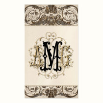 Tarjetas cones monograma barrocas Antiqued elegant tarjetas de negocio