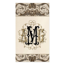 Tarjetas cones monograma barrocas Antiqued elegant Plantilla De Tarjeta De Negocio