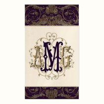 Tarjetas cones monograma barrocas Antiqued elegant tarjetas de negocio