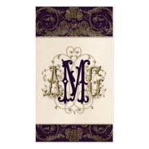 Tarjetas cones monograma barrocas Antiqued elegant Plantillas De Tarjetas Personales