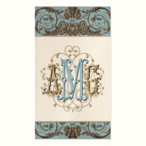 Tarjetas cones monograma barrocas Antiqued elegant tarjetas de negocio
