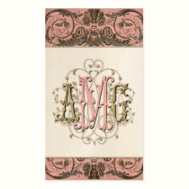 Tarjetas cones monograma barrocas Antiqued elegant tarjetas de negocio