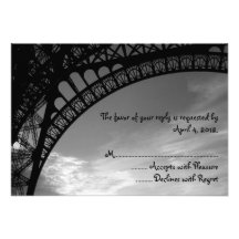 Tarjetas de contestación de la torre Eiffel Comunicados Personales