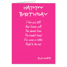 Tarjetas de cumpleaños de la exmujer