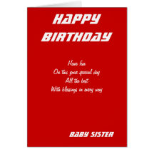 Tarjetas de cumpleaños de la hermana del bebé