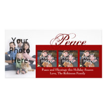 Tarjetas de encargo de la foto del navidad de la p tarjeta fotográfica personalizada