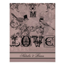 Tarjetas de encargo de RSVP de los pájaros del amo Anuncio Personalizado