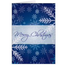 Tarjetas de felicitación azules de los copos de ni