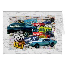 Tarjetas de felicitación - coches de la ruta 66_Cl