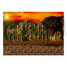 Tarjetas de felicitación del estampado leopardo