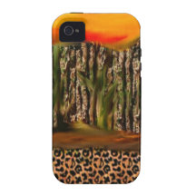 Tarjetas de felicitación del estampado leopardo vibe iPhone 4 funda