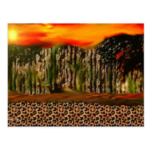 Tarjetas de felicitación del estampado leopardo tarjeta postal