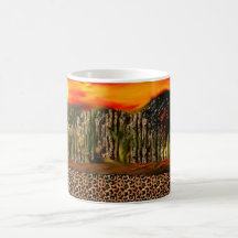 Tarjetas de felicitación del estampado leopardo tazas de café